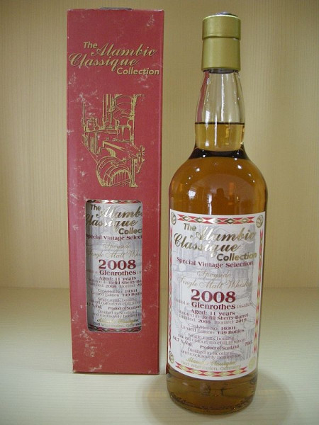 Glenrothes „Refill Sherry Barrel“ Jahrgang 2008, 11 years old, Speyside 64,7 %Vol