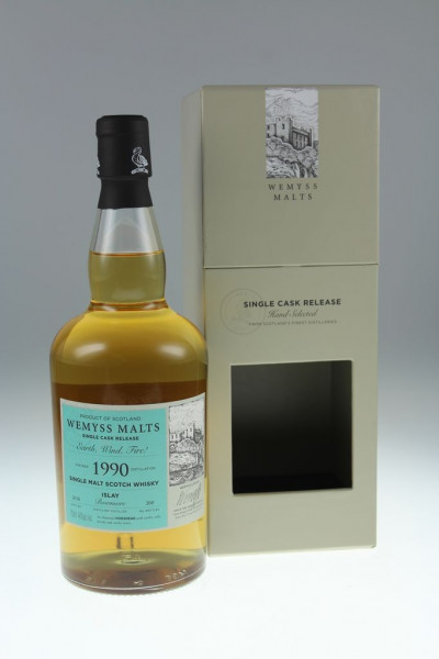 Wemyss Earth, Wind, Fire 1990, 28 years, 46%, Bourbon Hogshead, 200 bottles Distilled at Bowmore Distillery