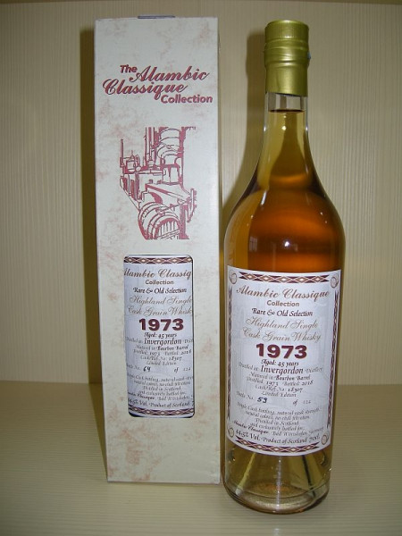 ALAMBIC CLASSIQUE Invergordon „Bourbon Barrel“ Jahrgang 1973, 45 years old Highlands Single Cask Grain Whisky 44,5 %Vol