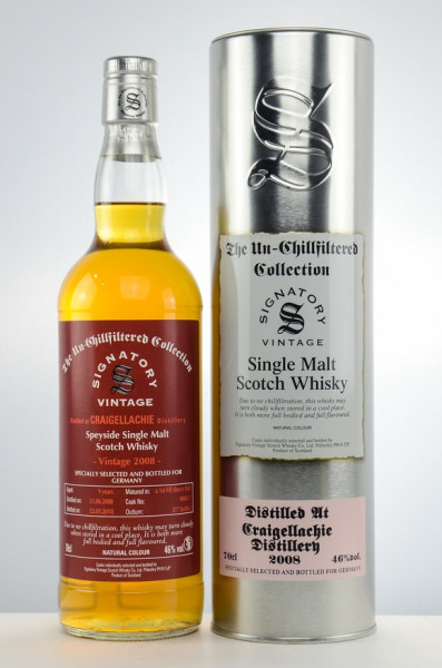 Craigellachie 2008/2018 9y 46 %Vol Signatory Unchillfitered Collection Exklusiv für Deutschland 1st Fill Sherry Butt