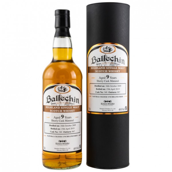 Edradour Ballechin 2009/2019 46 %Vol Sherry Cask Signatory Un-Chillfiltered for Kirsch