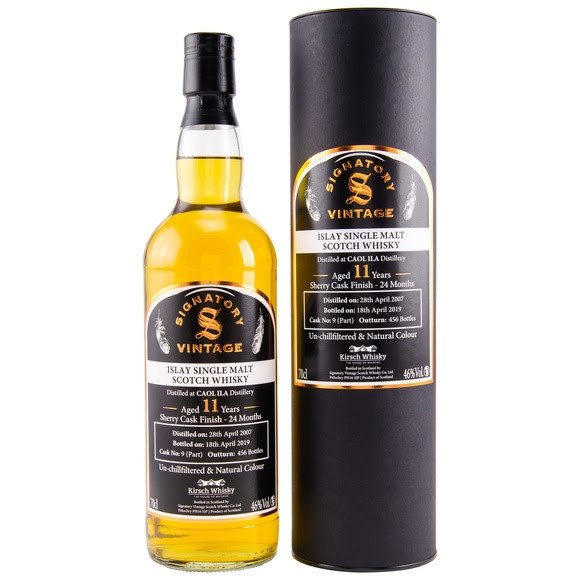  Fl. Caol Ila 2007/2019 Un-chillfiltered Sherry Cask Finish Dest. 28.04.2007 | Abgef. 18.04.2019 11 Jahre | Fassnr. 9 | 456 Flaschen