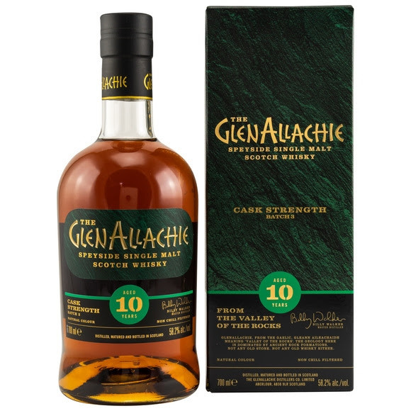 GlenAllachie 10 y.o. - Batch 3 10 Jahre Gereift in 1st Fill Bourbon Casks PX Sherry Casks Oloroso Sherry Casks Virgin Oak Casks 58,2 % Vol. Fassstärke Nicht gefärbt Nicht kühlfiltriert 
