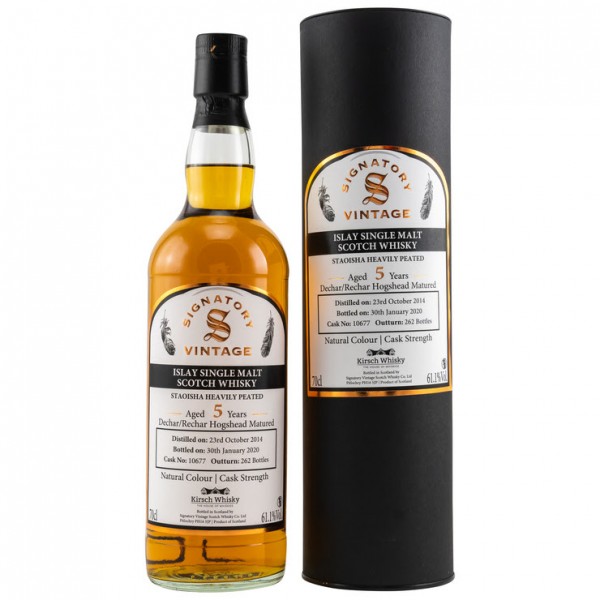 Bunnahabhain Staoisha 2014/2020 Signatory 5 Jahre Dechar/Rechar Hogshead Fassnr.10677 262 Flaschen