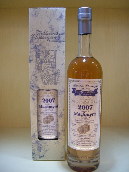 Alambic Classique Mackmyra „Calvados Cask“ Jahrgang 2007, 12 years old, Swedish Single Malt Whisky Über 2 Jahre in einem Calvados Fass nachgereift. 49,1 %Vol (